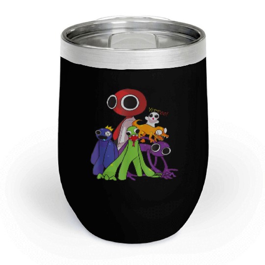 Rainbow Friends blue red orange green Chill Wine Tumblers