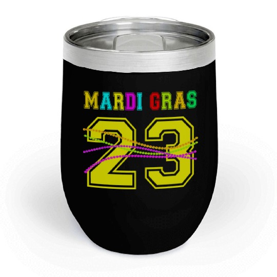 2023 Mardi Gras New Orleans Party Beads Bourbon St Chill Wine Tumblers