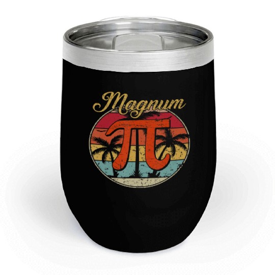 Magnum Pi Math Pi Day Retro Chill Wine Tumblers