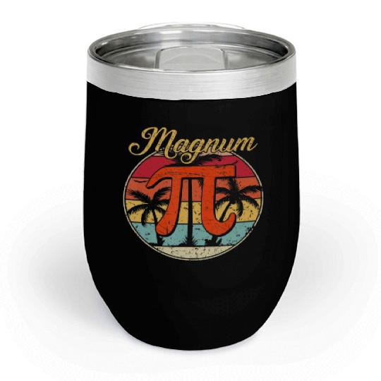 Magnum Pi Math Pi Day Retro Chill Wine Tumblers