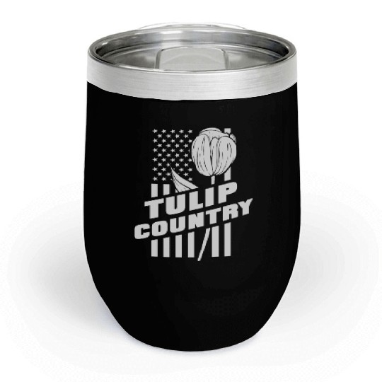 Tulip Gardening Us Flag Tulips Chill Wine Tumblers