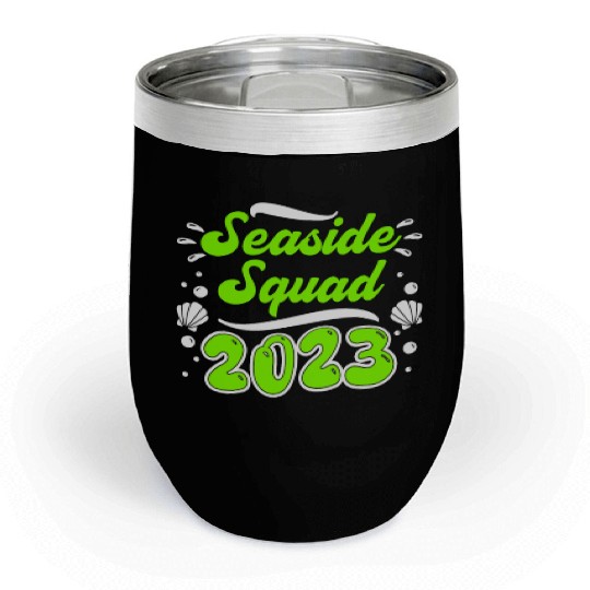 Seaside Squad 2023 Vacation Friends Spring Break Chill Wine Tumblers