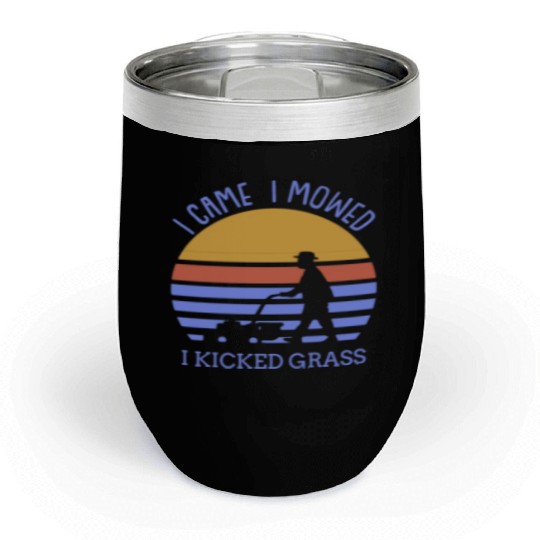 Lawn Mowing Lawn Care Chill Wine Tumblers