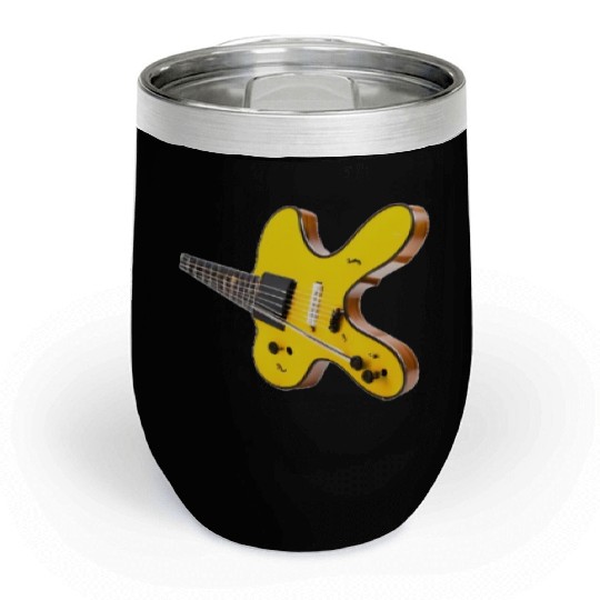 yellow tilted guitar Chill Wine Tumblers