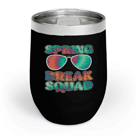 Spring Break Squad Summer Vacation Spring Break Chill Wine Tumblers