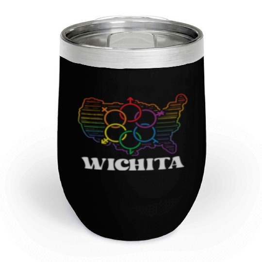 Wichita Pride Month Pride Flag LGBT Community LGBT Chill Wine Tumblers