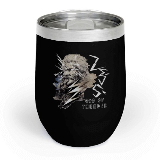 Zeus Greece God Of Thunder Lightning Mythology Gre Chill Wine Tumblers