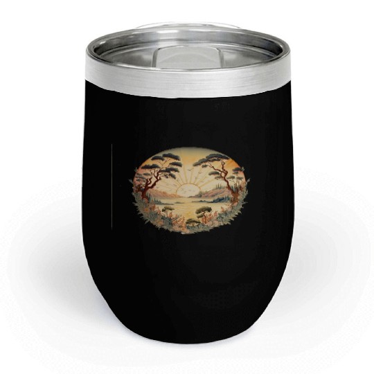 Japanese Sunset Fine Art Chill Wine Tumblers