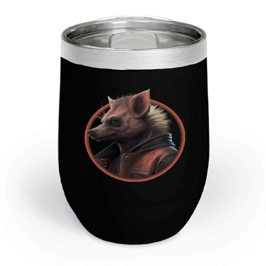 Punk hyena with leather jacket Chill Wine Tumblers