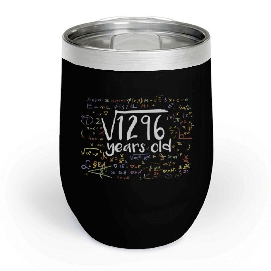 36th Birthday Square Root of 1296: 36 Years Old Chill Wine Tumblers