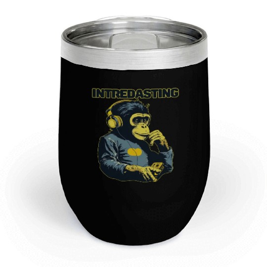 Intredasting Beats - Interesting Monkey Ape Chill Wine Tumblers