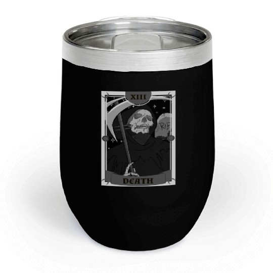 Anime Tarot Card Death Grim Reaper Occult Gothic W Chill Wine Tumblers