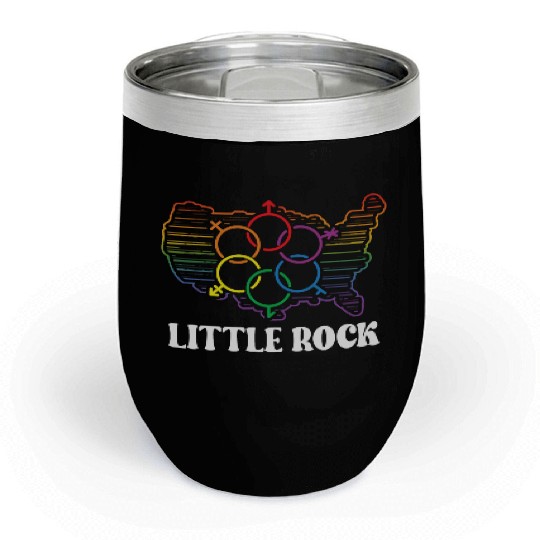 Little Rock Pride Month Pride Flag LGBT Community Chill Wine Tumblers