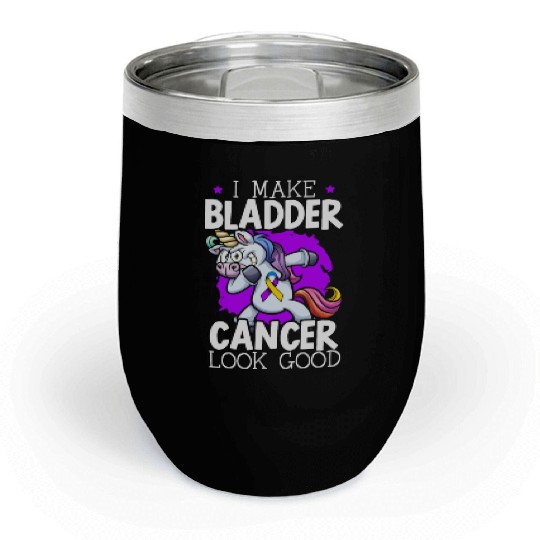 Bladder Cancer Warrior Bladder Cancer Awareness Chill Wine Tumblers