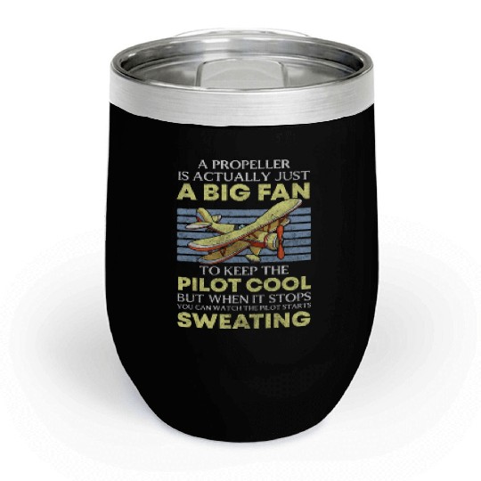 Pilot Airfield Jet Flight School Chill Wine Tumblers