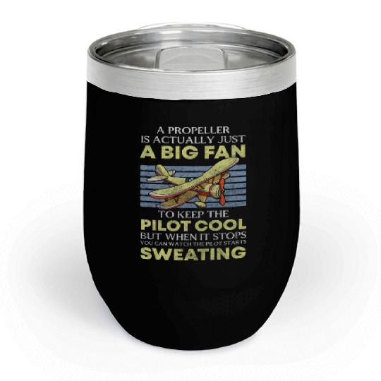 Pilot Airfield Jet Flight School Chill Wine Tumblers