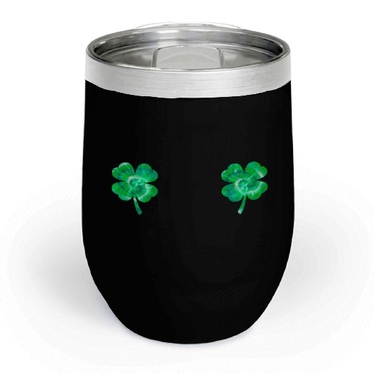 Shamrock Boobs Tie Dye Irish Boobies St Patricks Chill Wine Tumblers
