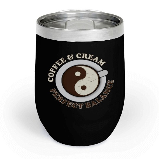 Yin Yang Yoga Coffee and Cream Chill Wine Tumblers