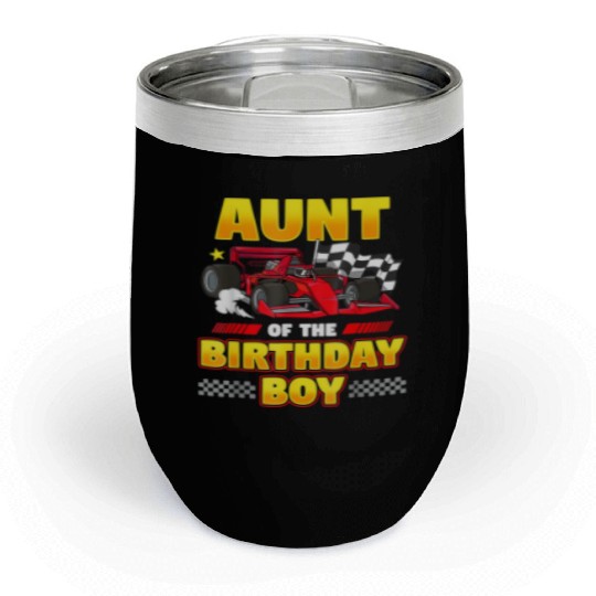 Formula Race Car Aunt of Birthday Boy Party Racin Chill Wine Tumblers