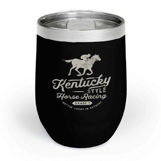 Funny Derby Day Kentucky style horse racing T Shi Chill Wine Tumblers