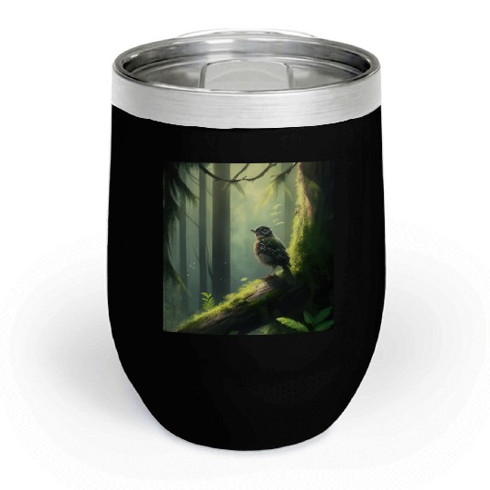 Forest Bird: Nature's Handmade Artwork Chill Wine Tumblers