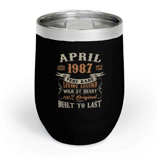 April 1987 Birthday Surprise Chill Wine Tumblers