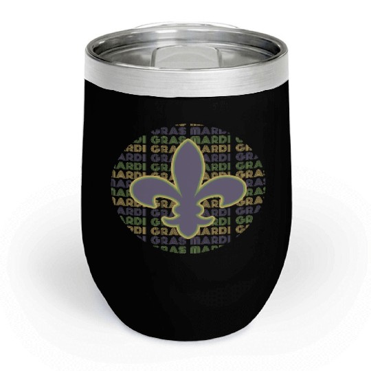 Mardi Gras New Orleans Chill Wine Tumblers