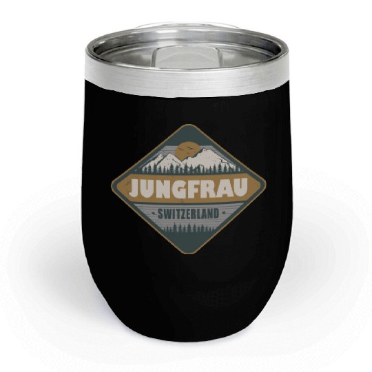 Jungfrau Switzerland Vintage Hiking Design Chill Wine Tumblers