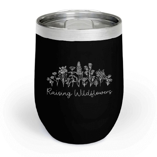 Wildflower Chill Wine Tumblers Flower Botanical Floral Girl Gift