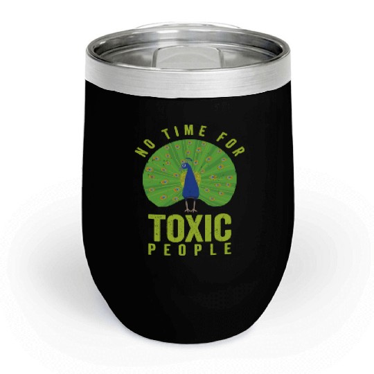 Peacock Positivity Peacock Fan Toxic People Nature Chill Wine Tumblers