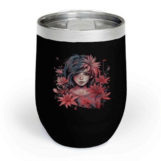 Japanese Spider Lily Soft Anime Aesthetic Flower Chill Wine Tumblers