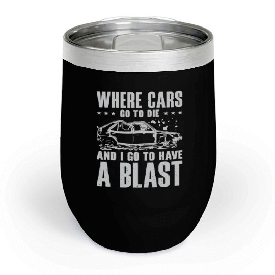 Demolition Derby Car Demo Driver Chill Wine Tumblers