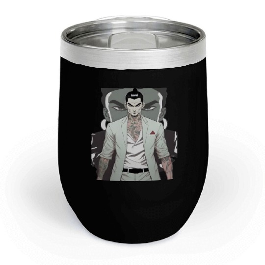 Japan Yakuza Greeny Face Chill Wine Tumblers