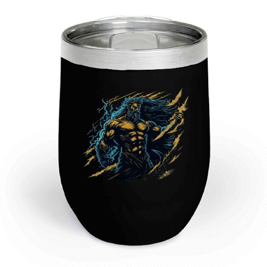 Zeus God of thunder and lightning Chill Wine Tumblers