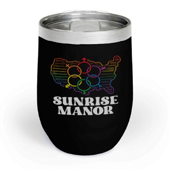 Sunrise Manor Pride Flag Pride Month LGBTQ Flag Chill Wine Tumblers