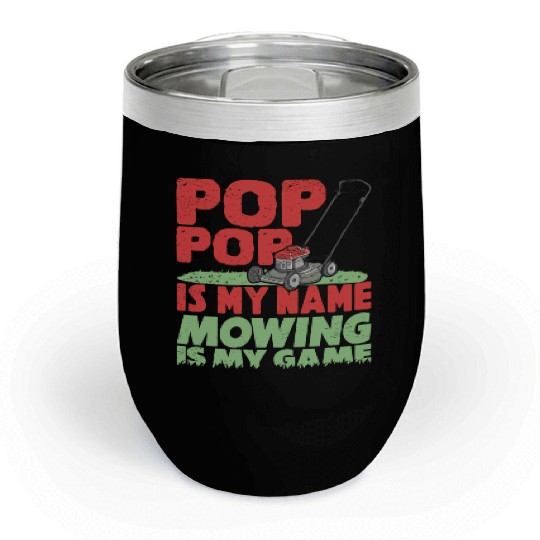 Lawn Expert Grandpa Lawn Mowing Gardening Chill Wine Tumblers