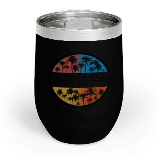 Jalisco Mexico Palm Tree Stylish Vacation Souvenir Chill Wine Tumblers