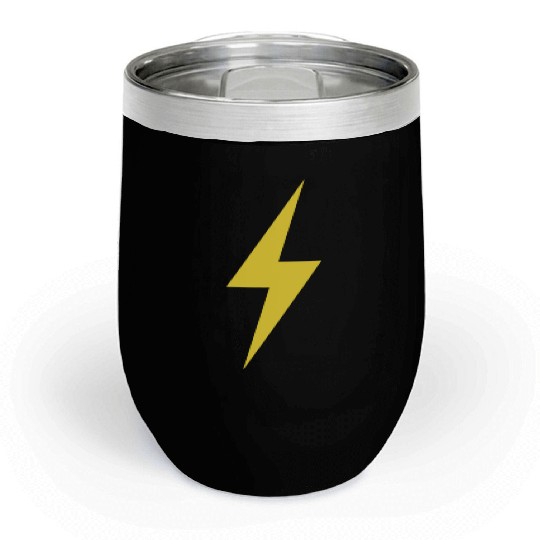 LIGHTNING BOLT ICON yellow Chill Wine Tumblers