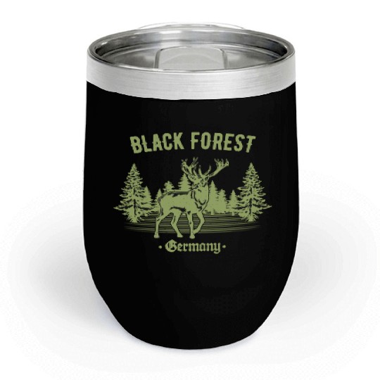 Black Forest Germany Deer With Trees Swabia Chill Wine Tumblers