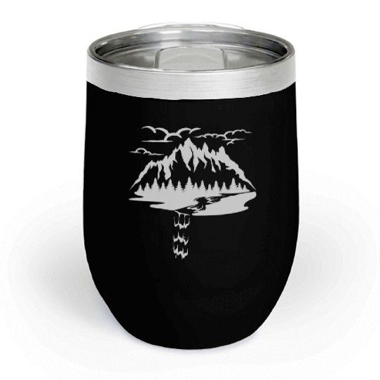 Nature Lover Mountains Forest Waterfall Hiking Chill Wine Tumblers