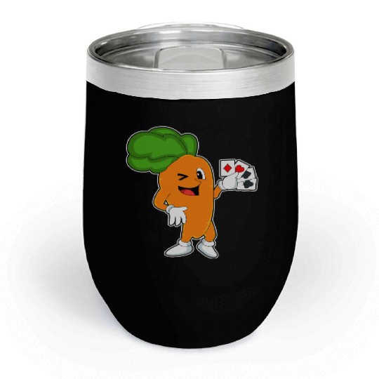 Carrot At Poker With Poker Cards Chill Wine Tumblers