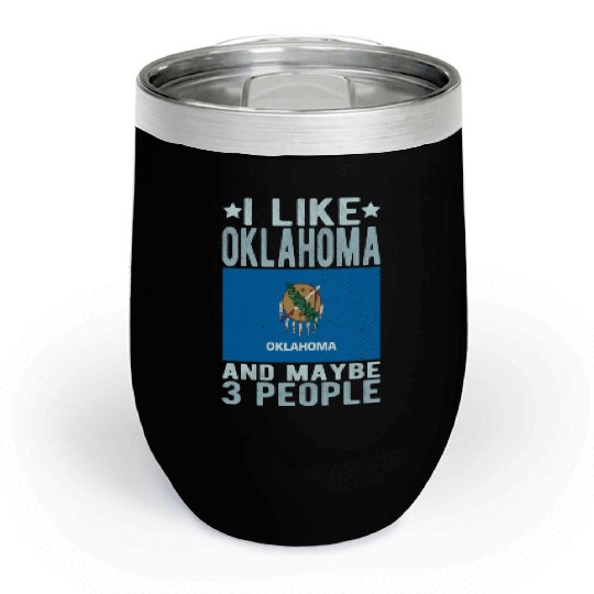Oklahoma Flag US State Chill Wine Tumblers