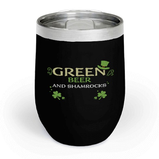 Green beer and shamrocks Chill Wine Tumblers