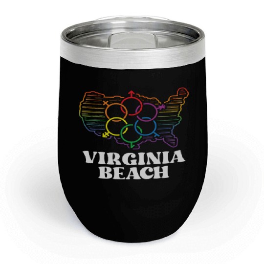 Virginia Beach Pride Flag Pride Month LGBTQ Flag Chill Wine Tumblers