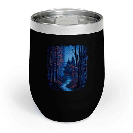 Japanese Temple in a Bamboo Forest Chill Wine Tumblers