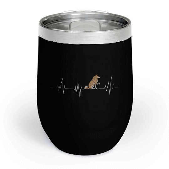 Siberian Husky Dog Heartbeat Chill Wine Tumblers