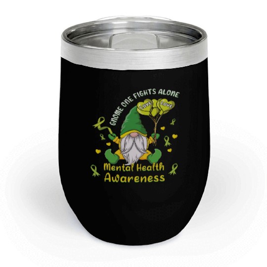 Gnomes May Green Mental Health Awareness Month Chill Wine Tumblers