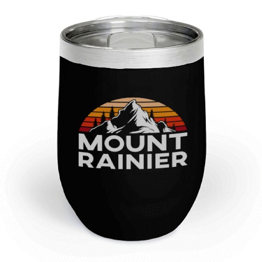 Mount Rainier Mountaineer Summit Sport Hiking Chill Wine Tumblers