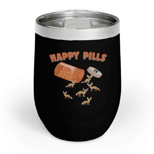 Happy Pills Fennec Fox Funny Fennec Foxes Lover Chill Wine Tumblers