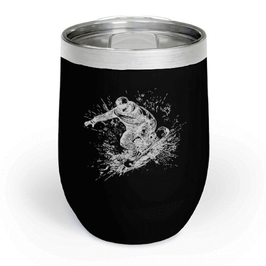 Cool Mountaineering Jump Style Snowboard Move Chill Wine Tumblers